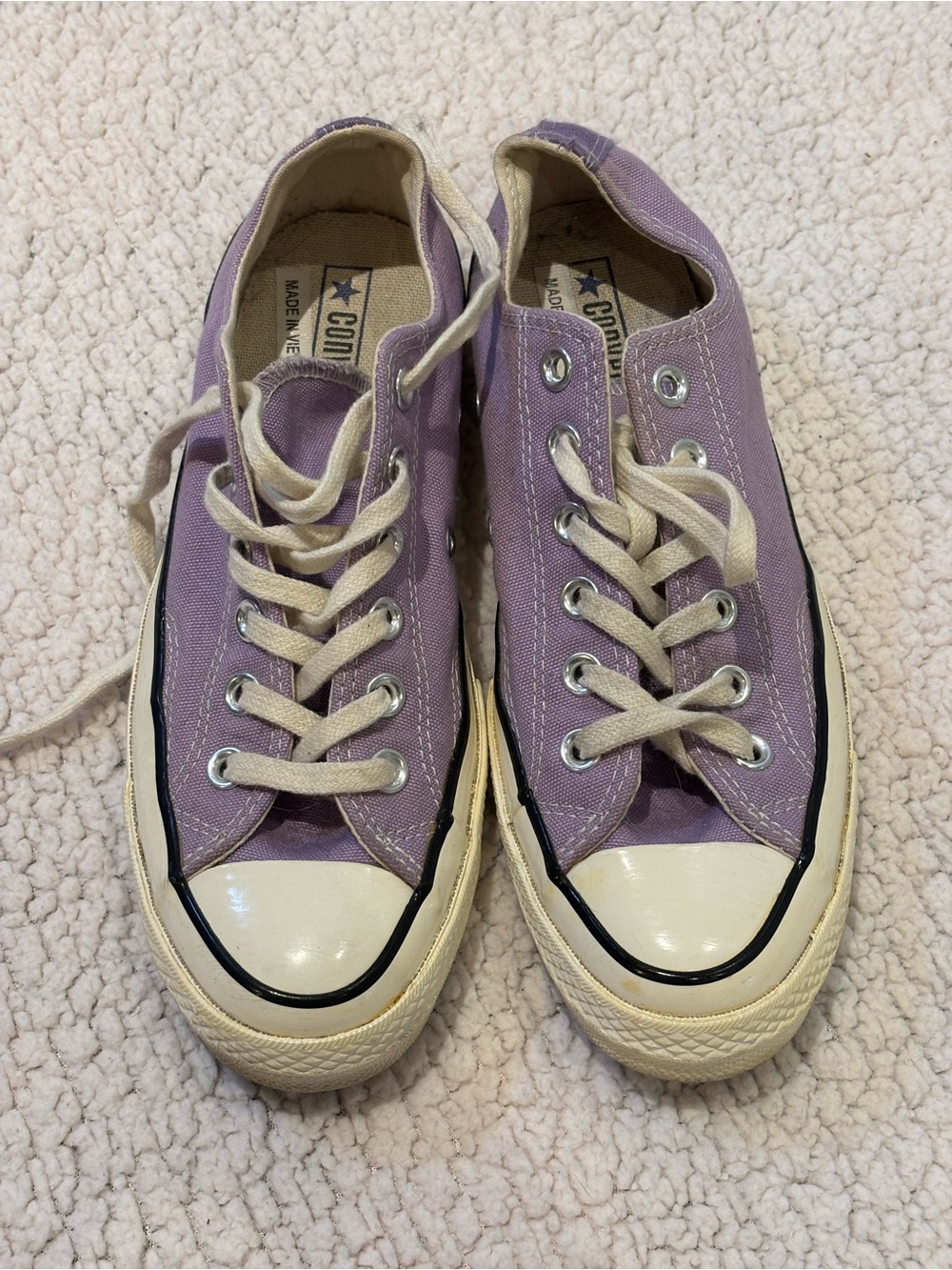 Converse Low Top Canvas Sneakers - Light Purple
